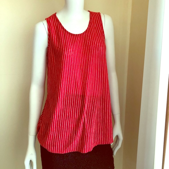 W5 Tops - W5 Anthropologie - red striped tank top